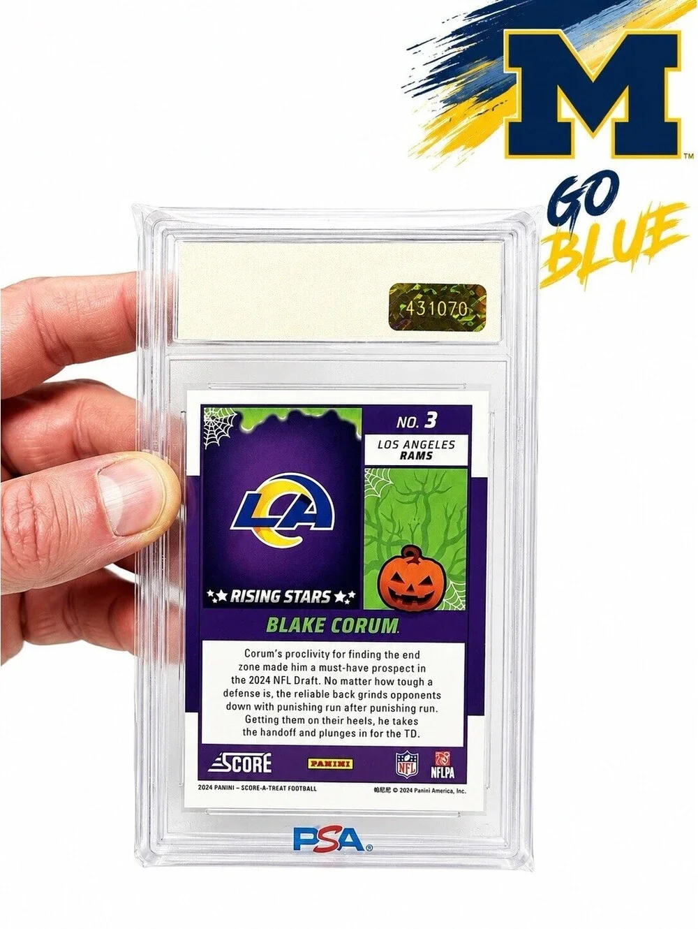 Blake Corum 2024 Score-A-Treat Bats RC EJE 10 Gem Mint Michigan Wolverines Rams